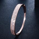 Fashion White Round Zircon Bracelet For Women Shiny CZ Crystal Adjustable Chain