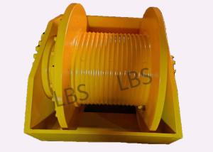 China Hot Dip Galvanized Hydraulic Crane Winch , Wire Rope Winch Yellow 40m/Min factory