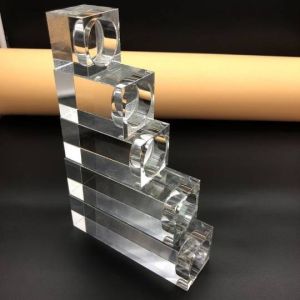 Square Clear Crystal Glass Ornament Tealight Candle Holde