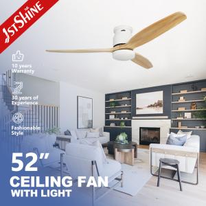 China Led Fan Light With 3 Solid Wood Blade,Quite Dc Motor Kitchen Low Profile factory