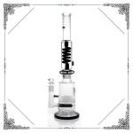Sprinkler Gridded Inline Perc Glass Bong Smoking , 5 Inches Freezable Coil