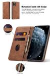 Stylish Magnetic Flip Cover PU Leather TPU Holder Mobile Phone Case for iPhone12