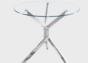 China Chromed Sliver Steel Leg 80x80cm Modern Dining Room Table factory