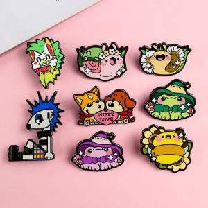 China Cute Hard Enamel Lapel Pin Magnetic Custom Metal Badges 3D factory