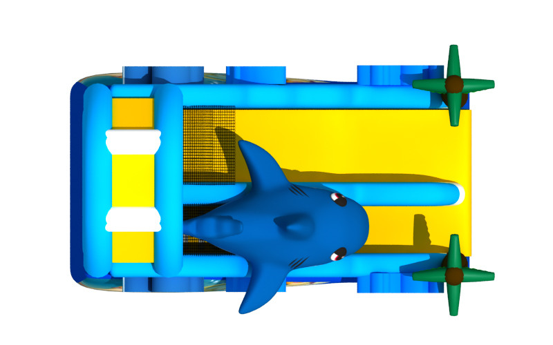 Ocean Theme Shark Inflatable Slide Inflatable Climbing Wall And Slide For Kids