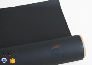 China Black PU Coated Fiberglass Fabric 0.5mm 530gsm Welding Blanket Materials factory