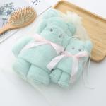 As shown Luxury Bear Towel Bath towel density coral velvet set absorbent cute