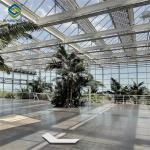 Solar Panel Tempered Glass Greenhouse Multi Span Energy Efficient