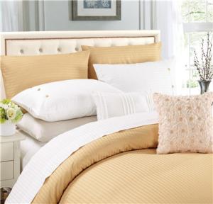 China Sateen Stripe Polyester Cotton 1800 Series Egyptian Cotton 4pcs Sheet Set factory