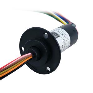 China 10A 12 Wire Slip Ring With Flange 150rpm Speed Support Signal Transmission factory