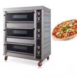 6 trays Triple Deck Pizza Oven Machine 0.3Kw for restaurant canteen