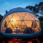 10m diameter Luxury Rainproof PVC Canvas Camping Tent Geodesic Dome House
