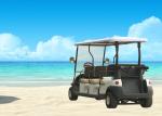 White 8 Seater Buggy , Electric Golf Cart Street Legal For Amusement Park