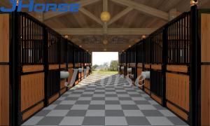 China Horse Stable Stall Fronts Door and Side Panels with bamboo wood factory