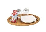 Oval Shape High Quality Bamboo wood serving tray with handles bamboo serving