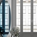 Frameless Blue Silver Decorative Float Glass Wall Mirror for Bedroom Dressing