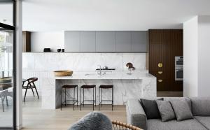 China Melamine Door Finish Modern Kitchen Cabinet for Luxury Kitchen Furniture factory