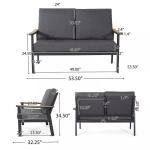 Specific Garden Sofa AJUNION 4 Piece Aluminum Outdoor Furniture Set with Coffee