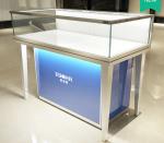 Aluminum Alloy Frame Mobile Jewelry Store Showcases Lighted Jewelry Display Case