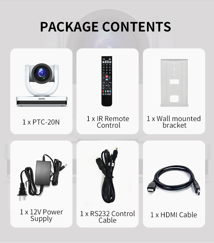 PTC-20N NDI HX2 PoE HD-MI 3G-SDI 4K30 UHD IP Auto Tracking PTZ Camera Stream Live