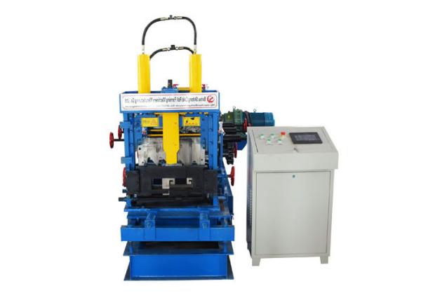 Length 8-11m Purlin Roll Forming Machine Chain Size 1.5-2 Inch With 7 Shafts