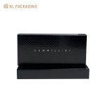 Black Paper Cardboard Gift Packaging Box Glossy Lamination Lid And Base Gift Box