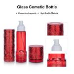 100/120ml/60g Glass Red Cylindrical Smooth With White Spray For Cosmetic