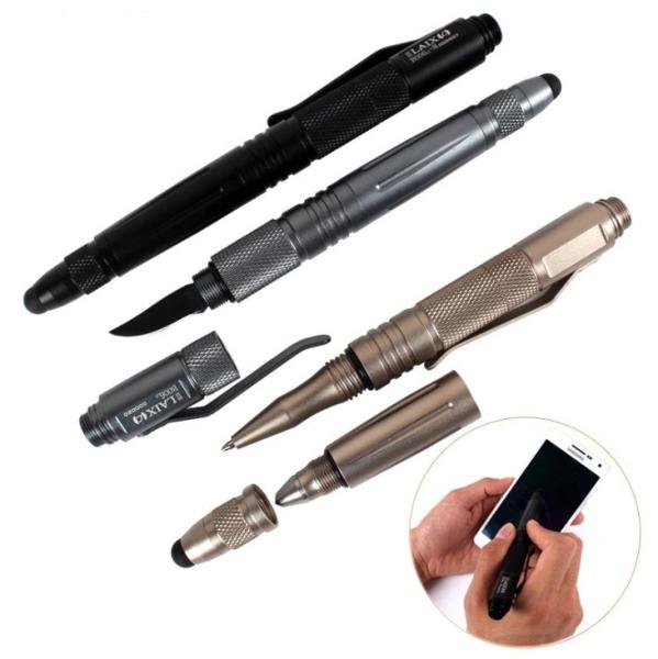Multi-functional tactical pen tungsten steel defense pen and knife outdoor
