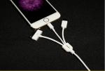 original 3 in 1 Pisen USB cable with package, Iphone 4(S) USB cable+ Apple