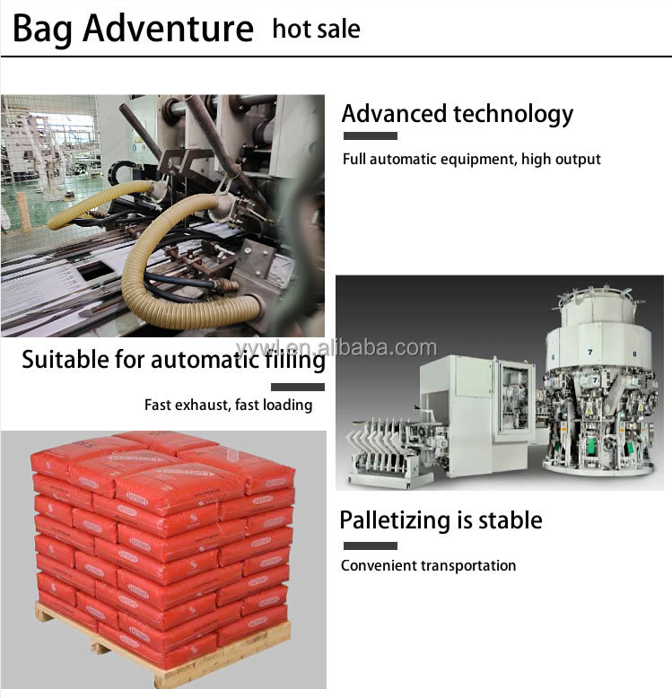 Laminated Film PP Woven Polypropylene 50 kg Bag with Valve Square Bottom Bag Cement Bag Putty Sack