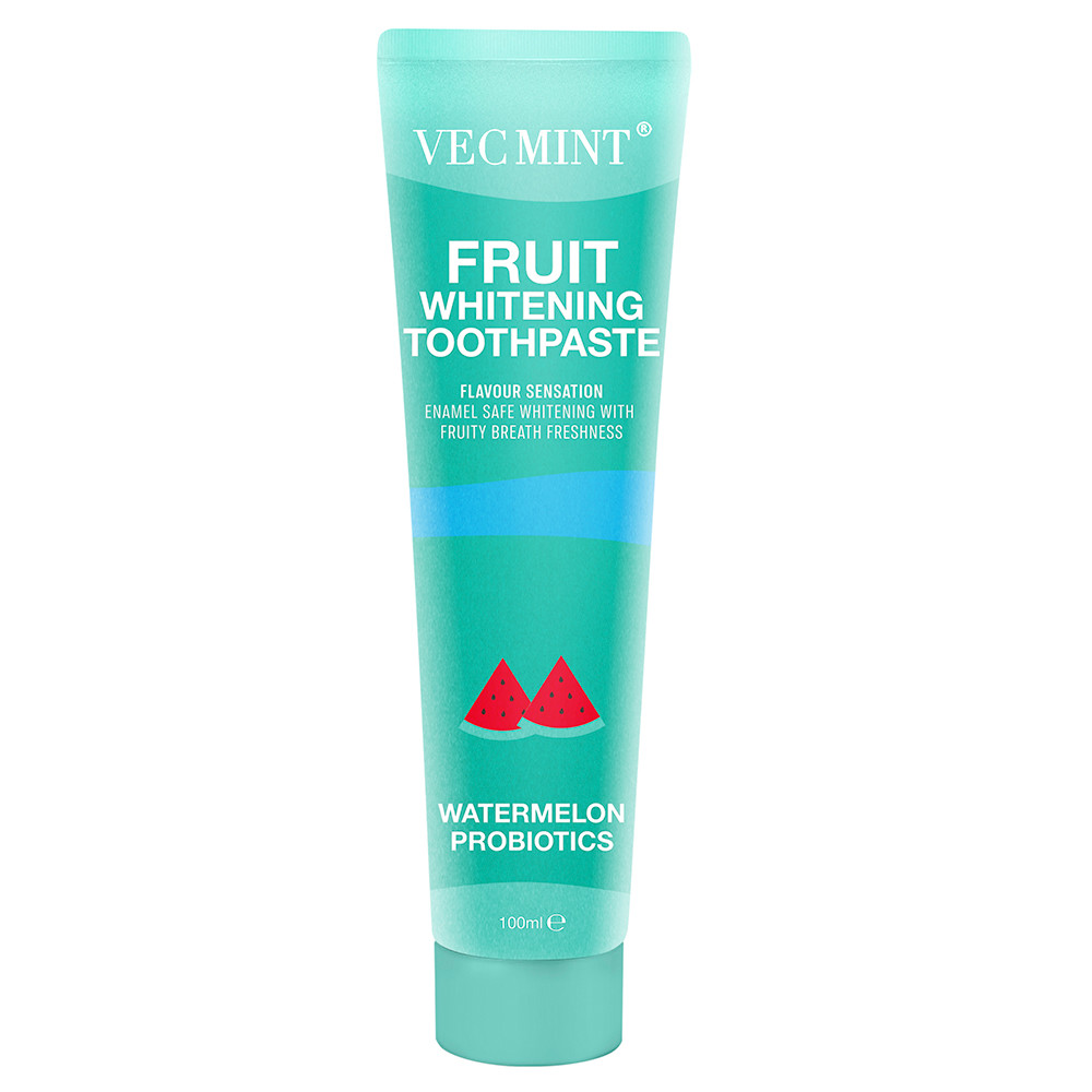 Vecmint 100ml Fruit - Flavored Whitening Toothpaste Set - 4 Delightful Flavors, Enamel - Safe Whitening and Fruity Freshness