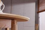 European Modern Ash Wood Round Dining Table Set