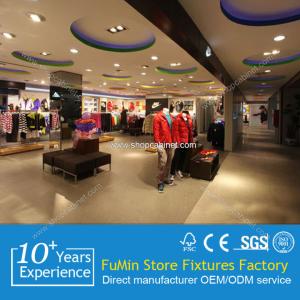 China High-end elegant clothes store wood display shelf factory