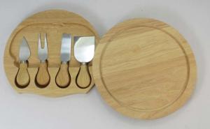 China Different Size 4PCS Cheese Knife Set With Wooden Cutting Board factory