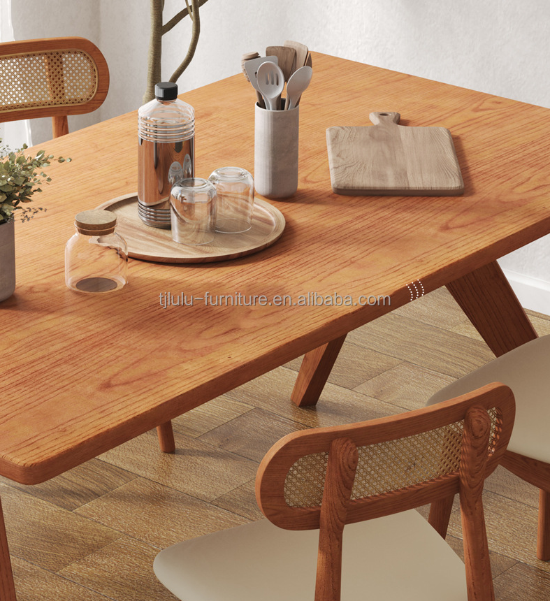 Nordic Direct Home Furniture Solid Wood Rectangular Dining Table for Functional Dining Space