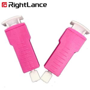 China 30G 1.5mm Automatic Blood Lancet Orange White PP ABS Disposable Safety Lancets factory