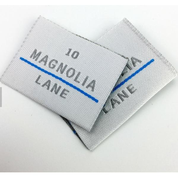 Private Brand Name Logo Neck Damask Endfold Woven Fabric Labels for Custom T -