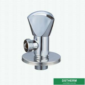 China Chromed Wall Mounted Toilet Water Stop 90 Degree Round Handle Quick Open Bathroom Brass Angle Valve factory