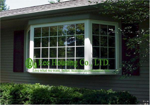 White PVC Bay Window With Clear Glass For Villas/Apartment, Energy efficient