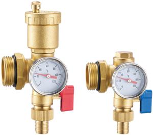 China Brass Manifold Parts Integrated Air Vent Valve G1/2&quot; Nut Threaded Flushing Drain Valves factory