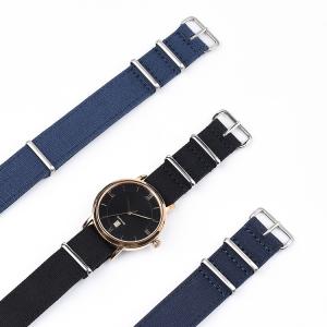 China NATO Style Canvas Strap Watch Band 26mm One Piece With Thread Holes factory