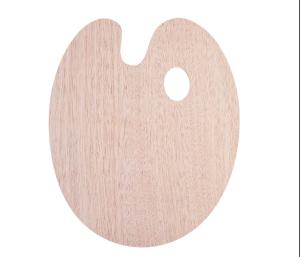 China Oval Shaped Art Painting Tools Wooden Oil Painting Palette with Thumb Hole factory