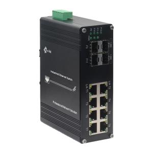 China Industrial 8-Port 10/100/1000T + 4-Port 1000X SFP Ethernet Switch factory