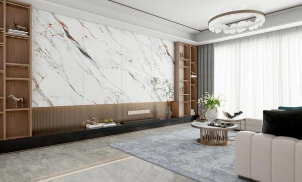 Carrara Polished Glazed Porcelain Tile 900x1800x9mm And Grade AAA Interior Floor