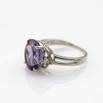 Fashion Jewelry Rose Gold Plated 925 Silver Ring 9mmx11mm Pink Cubic Zircon