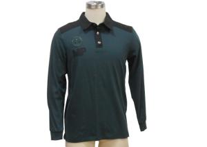 China Button Down Long Sleeve Mens Polo T Shirts Stand Up Polo Collar T Shirt factory