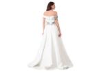 Elegant White Embroidery Long Muslim Wedding Dress Off The Shoulder