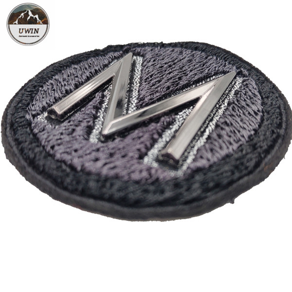 Simple Personalised Embroidered Patches , Custom Shirt Patches With Stitched Edge Border