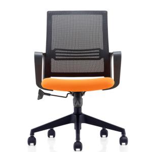 China Modern Staff Black Nylon Mesh Chair , Mid Back Office Furniture Swivel Chairs factory