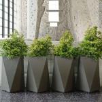 Round Fiberglass Planter Pots Handmade For Outdoor Garden Decorative